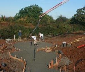 Mise en place béton